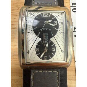Kenneth Cole Reaction Mens Dual Dial Black & Silver Watch Stainless NOT TESTED
